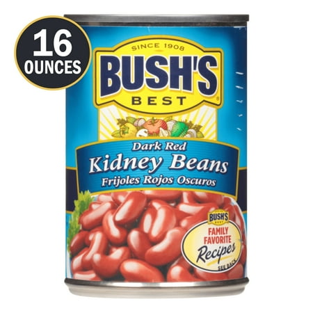 Bush's Dark Red Kidney Beans, Canned Dark Red Kidney Beans, 16 oz Can, Pack of 2