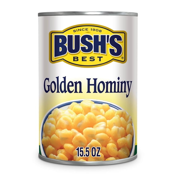 Bush's Golden Hominy, Canned and Shelf Stable, 15.5 oz