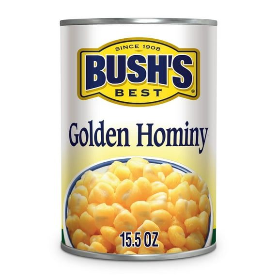 Bush's Golden Hominy, Canned and Shelf Stable, 15.5 oz