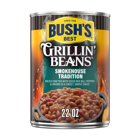 Bush's Grillin' Beans Smokehouse Tradition in Sweet & Smoky Sauce, 22 oz
