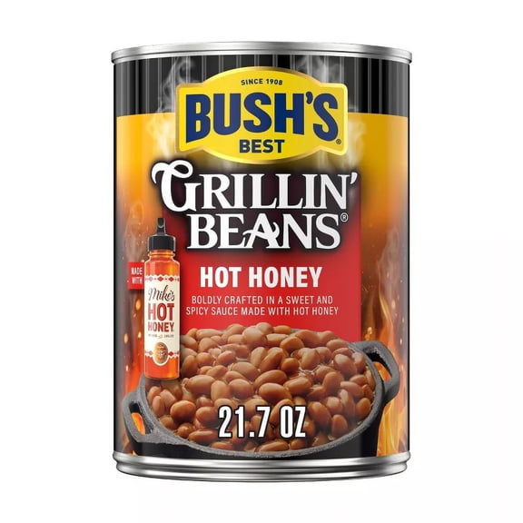 Bush's Grillin' Hot Honey Baked Bean 21.7oz (Pack of 4)
