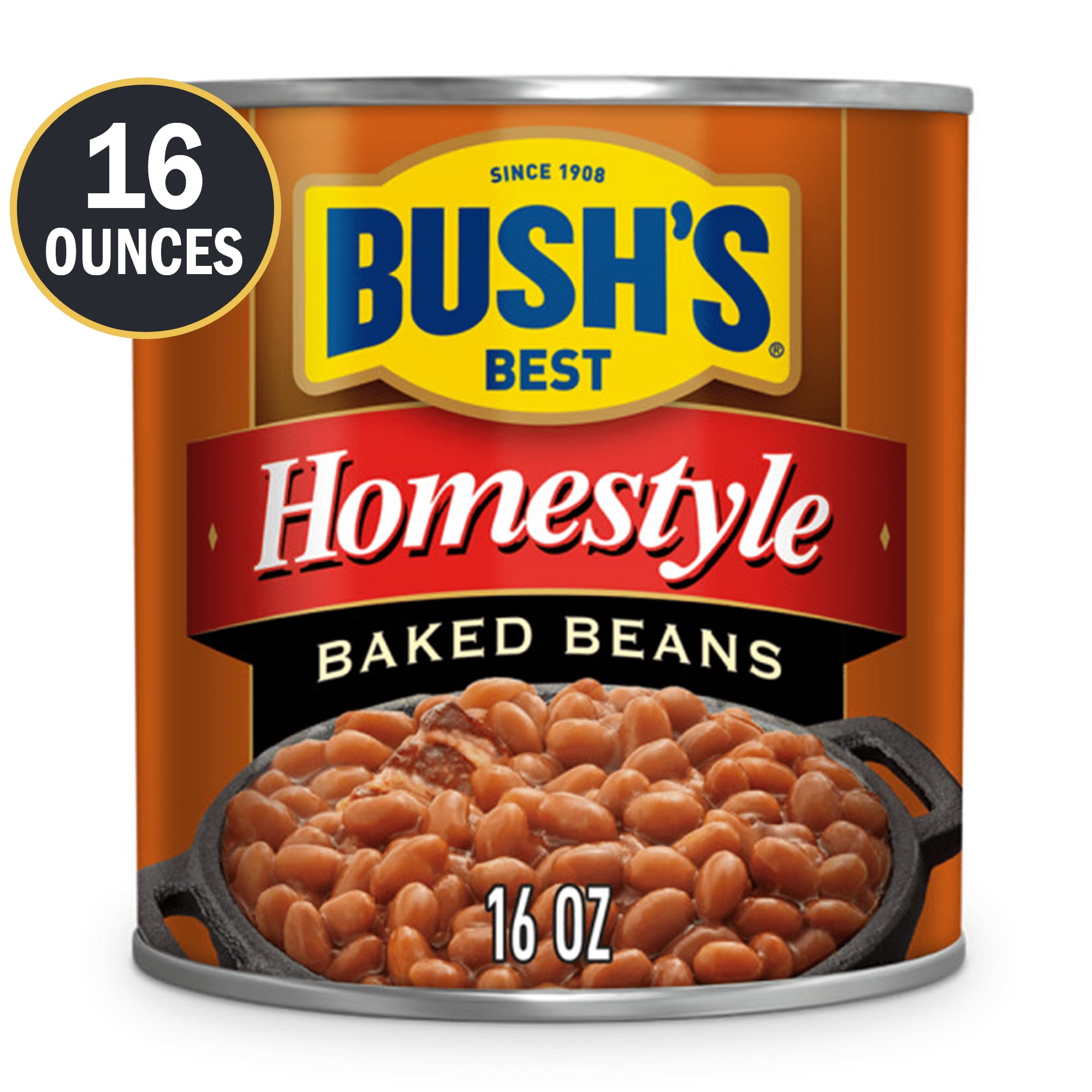 Bush's Homestyle Baked Beans, Canned Beans, 16 oz Can - Walmart.com