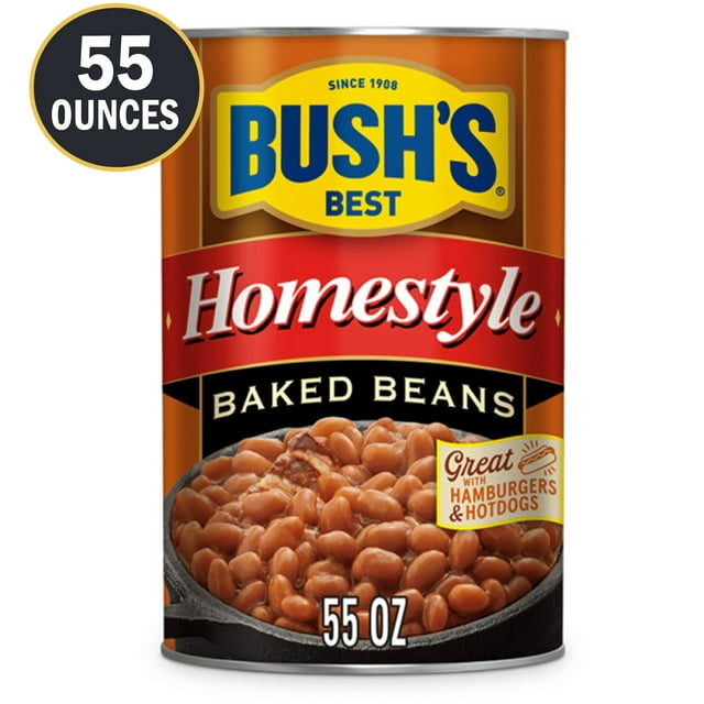 Bush's Homestyle Baked Beans, Canned Beans, 55 oz Can