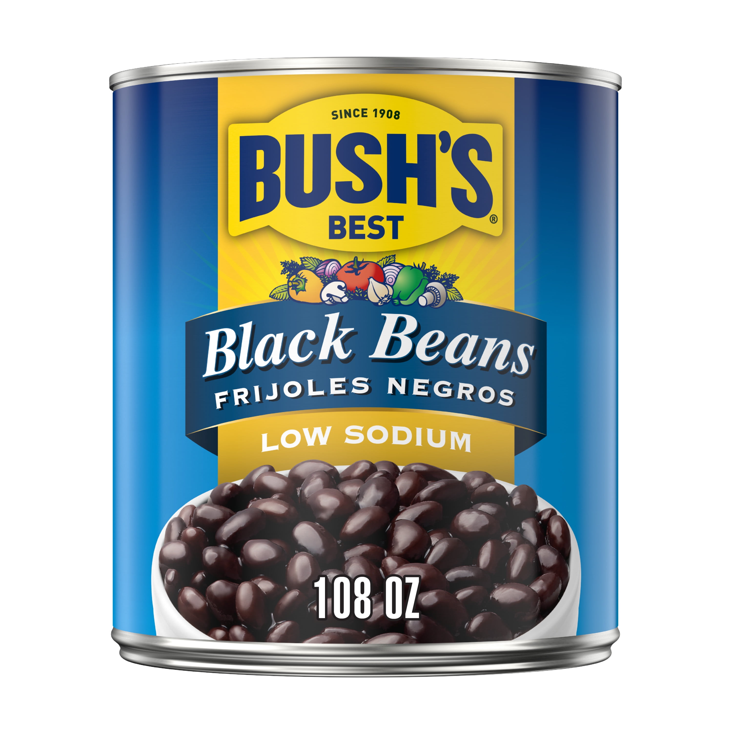 Bush's Low Sodium Black Beans 108 oz