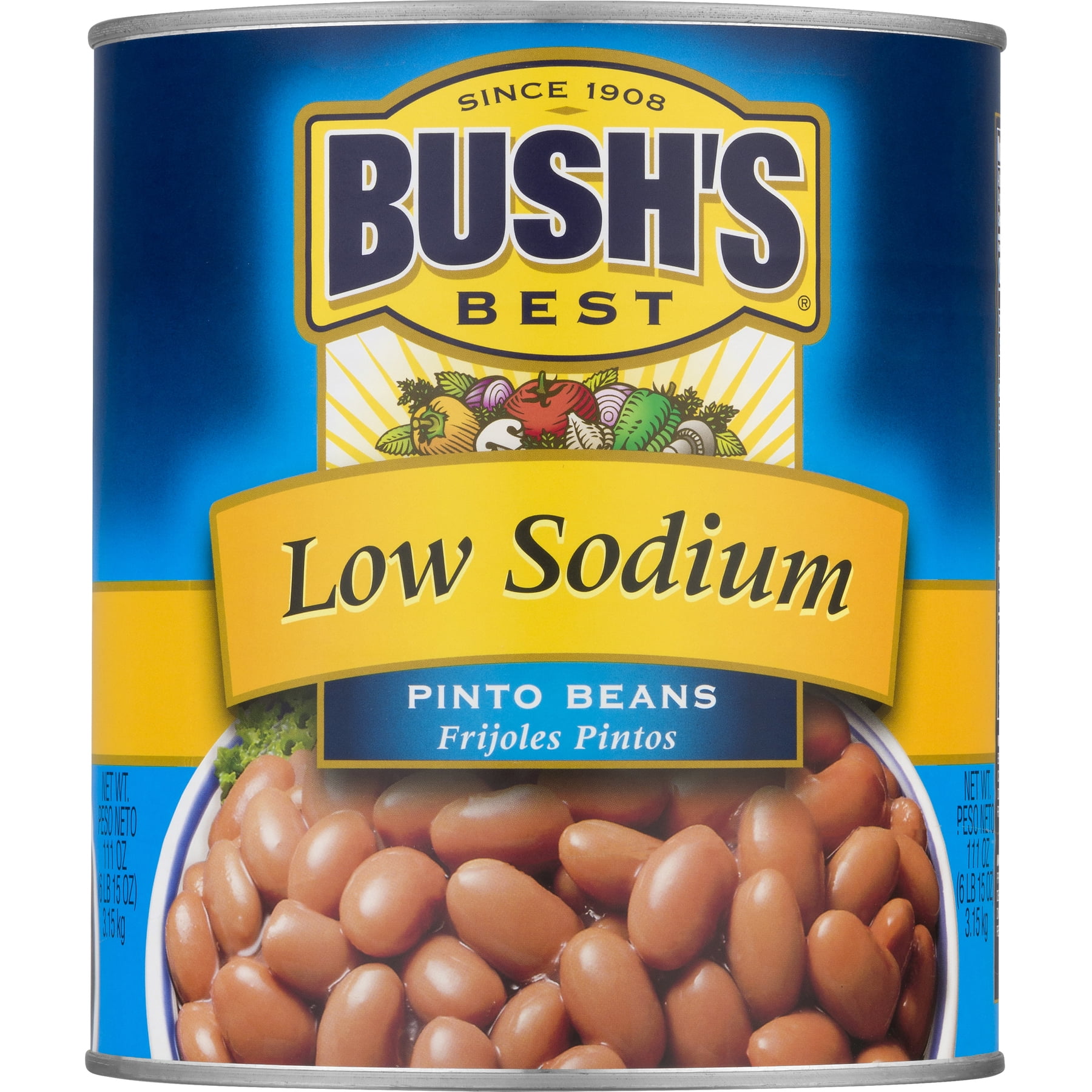 Bush's Low Sodium Pinto Beans, 111 oz, Can