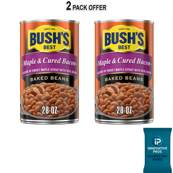 Bush's Maple and Cured Bacon Baked Beans, Canned Beans, 28 oz