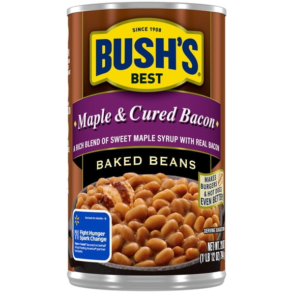 Bush's Maple and Cured Bacon Baked Beans, Canned Beans, 28 oz