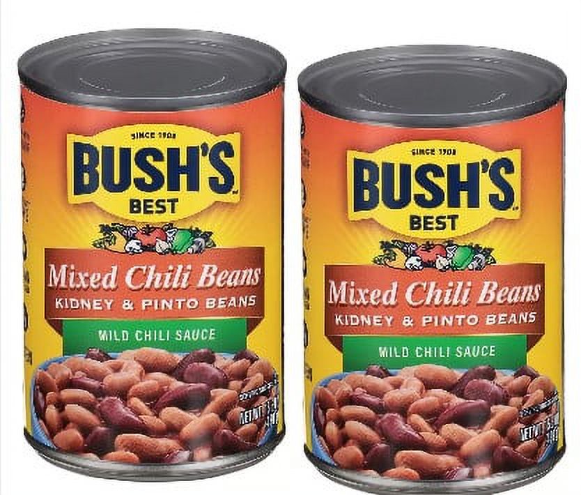 Bush's Mixed Pinto & Kidney Beans in Medium Chili Sauce 15.5oz pack