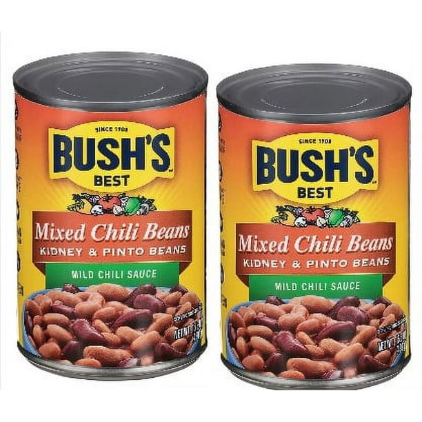 Bush's Mixed Pinto & Kidney Beans in Medium Chili Sauce 15.5oz pack of 2