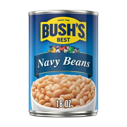 Bush's Navy Beans, Plant-Based Protein, Canned Beans, 16 oz