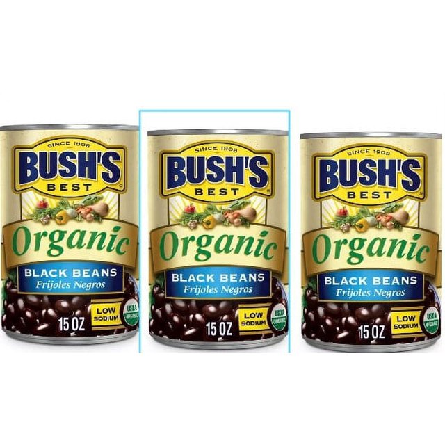 Bush's Organic Black Beans 15oz pack of 3