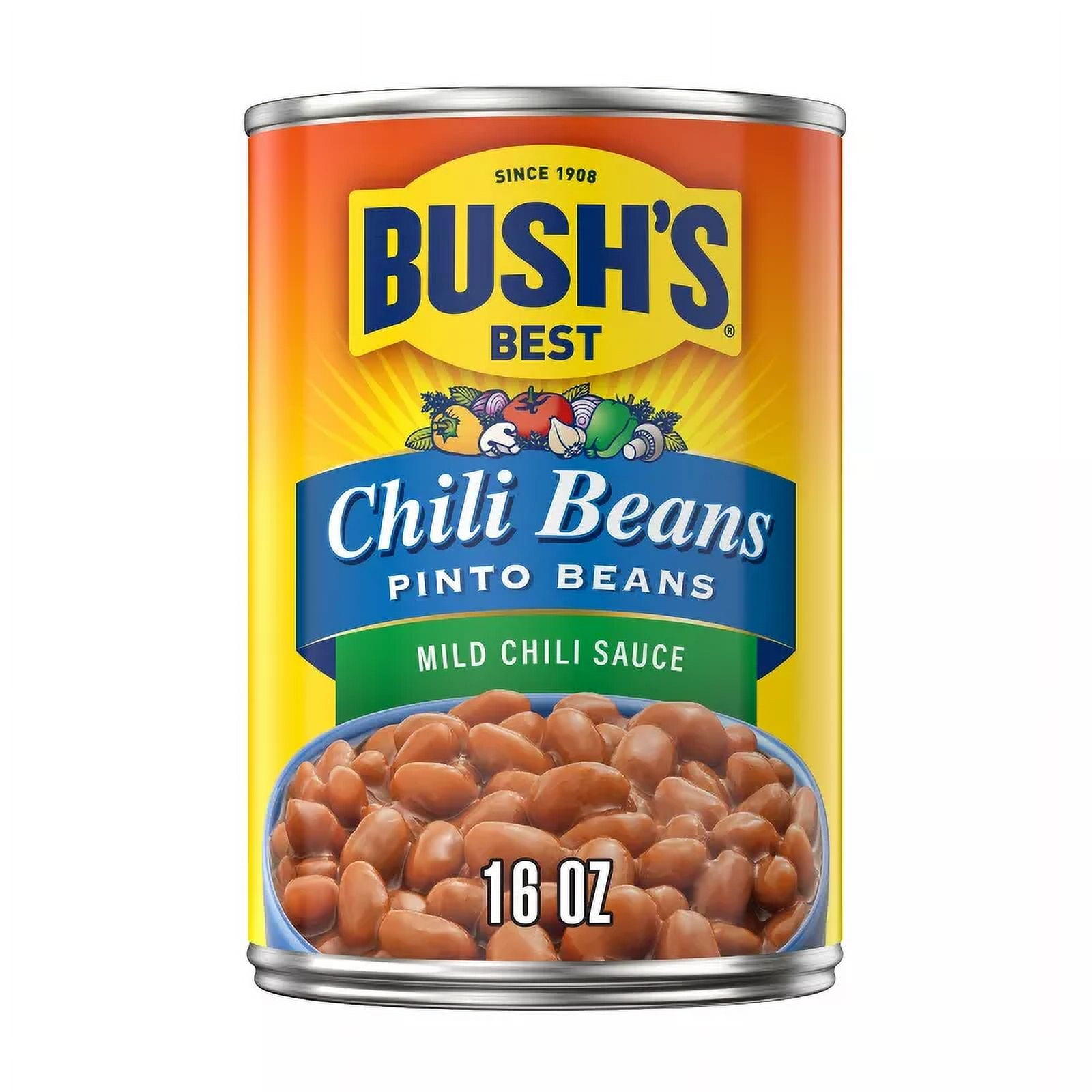 Bush's Pinto Beans in Mild Chili Sauce 16oz (Pack of 6)