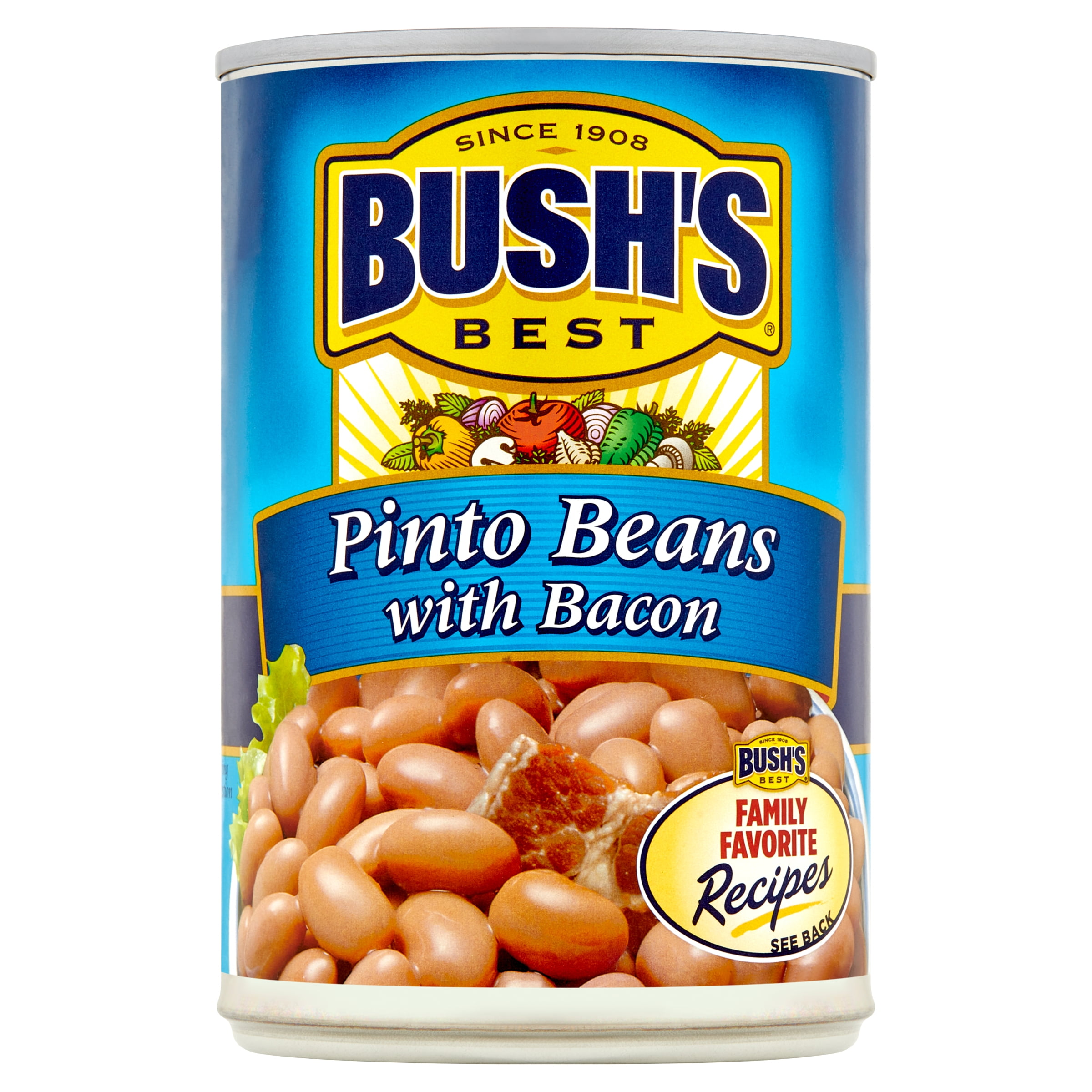 Bush's Pinto Beans with Bacon, Canned Beans, 15.5 oz