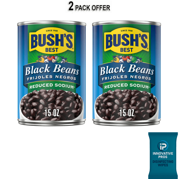 Bush's Reduced Sodium Black Beans, 15 oz Can