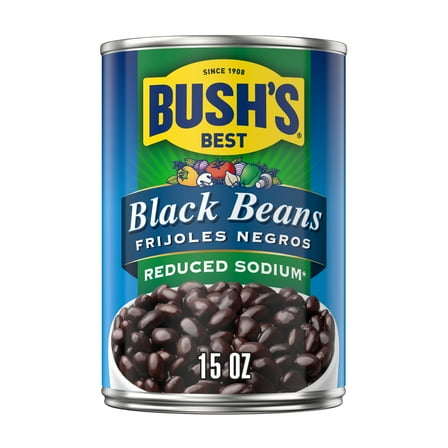 Bush's Reduced Sodium Black Beans, 15 oz Can
