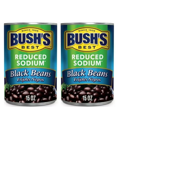 Bush's Reduced Sodium Black Beans - 15oz pack of 2