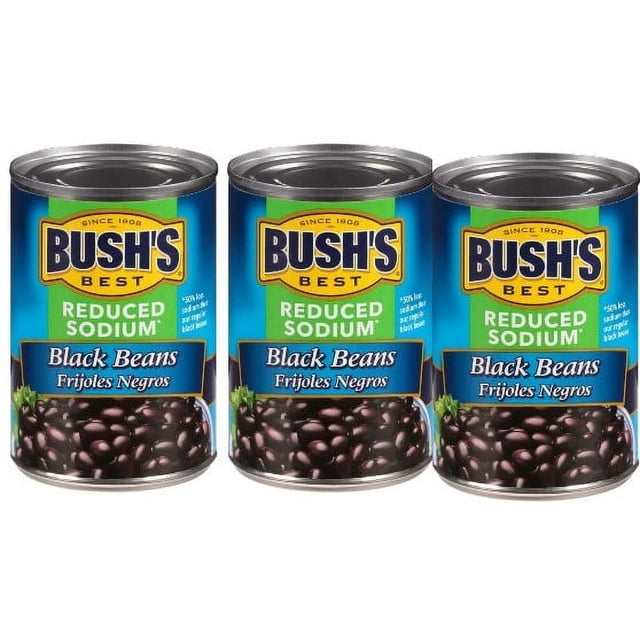 Bush's Reduced Sodium Black Beans 15oz pack of 3