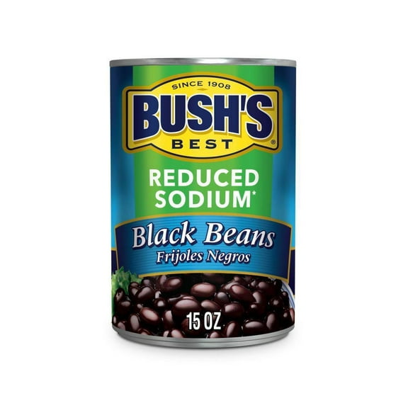 2X - Bush's Reduced Sodium Black Beans - 15oz