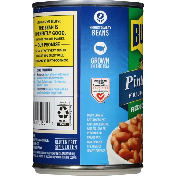 Bush's Reduced Sodium Pinto Beans 16oz (Pack of 4)