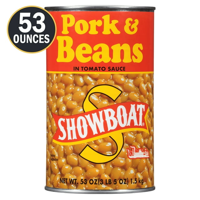 Bush's Showboat Pork and Beans, Canned Beans in Tomato Sauce, 53 oz