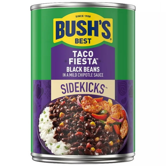 Bush's Sidekicks Taco Fiesta Black Beans 15.1oz (Pack of 4)