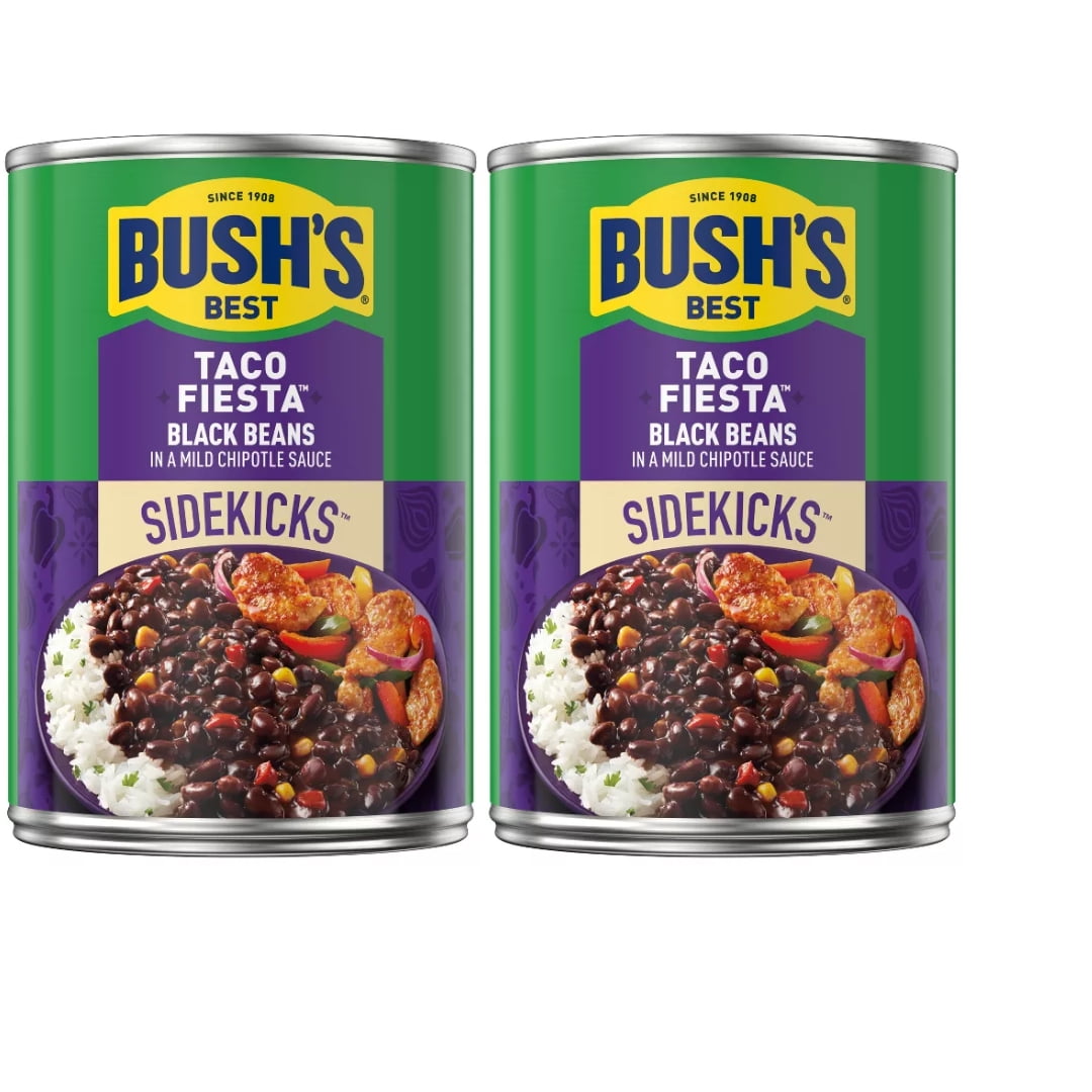 Bush's Sidekicks Taco Fiesta Black Beans 15.1oz pack of 2