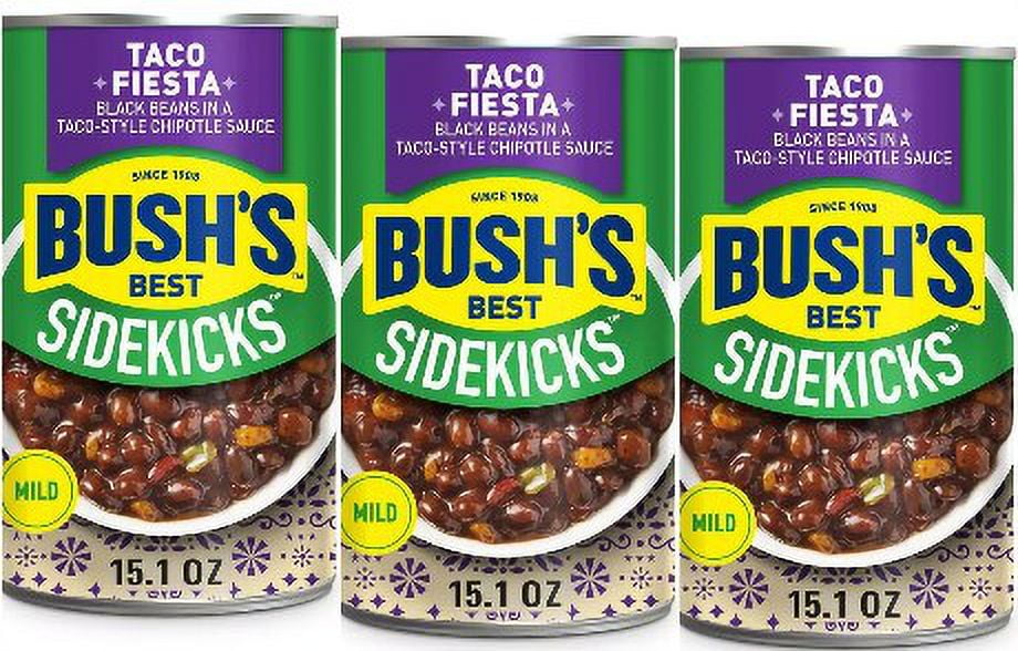 Bush's Sidekicks Taco Fiesta Black Beans 15.1oz pack of 3