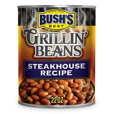 Bush's Steakhouse Recipe Grillin' Beans, Canned Beans in Sweet and Smoky Sauce, 22 oz