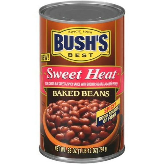 Bush's Sweet Heat Canned Baked Beans 28 oz (Pack of 32)
