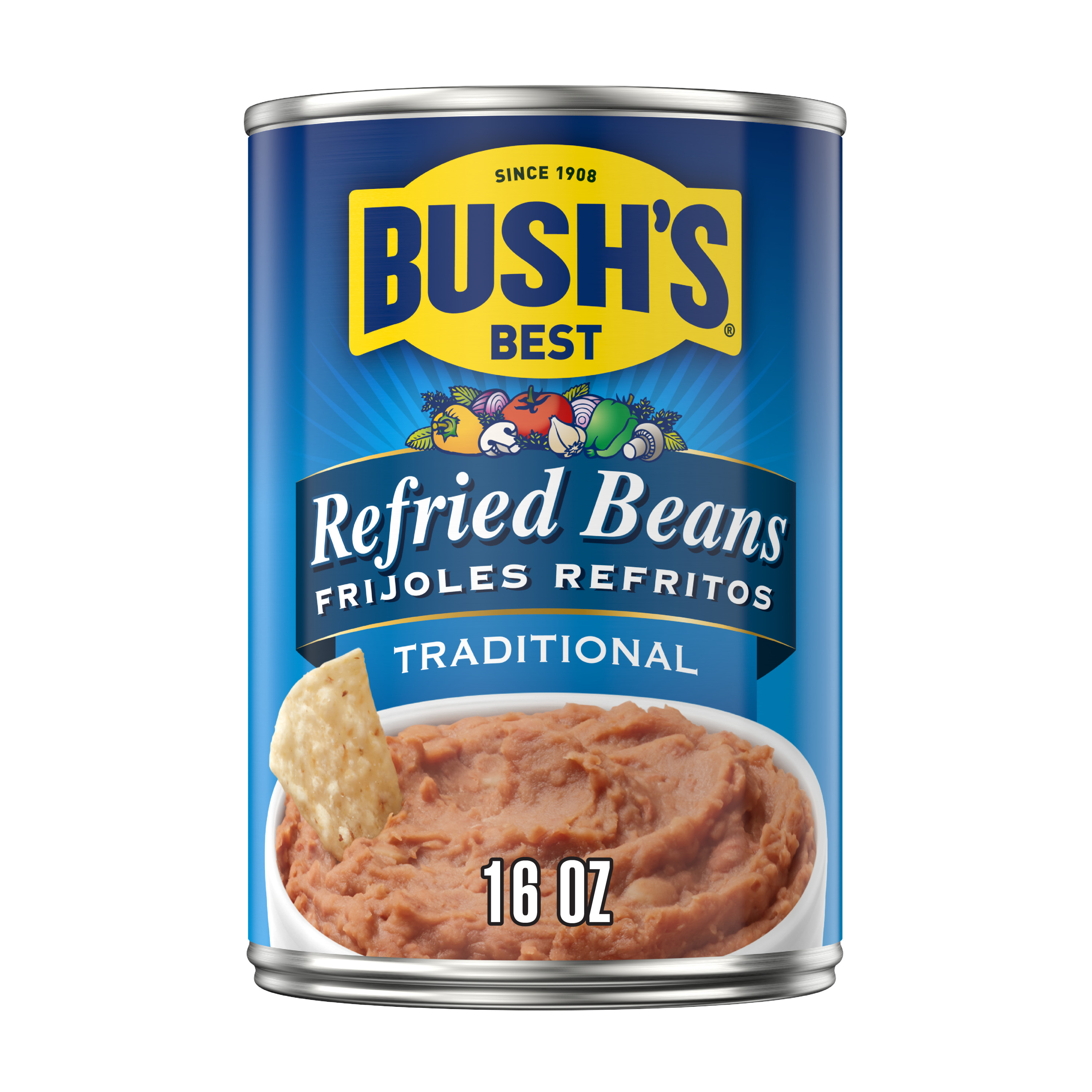 Gebhardt Fat Free Mexican Style Refried Beans, 16 oz, Can