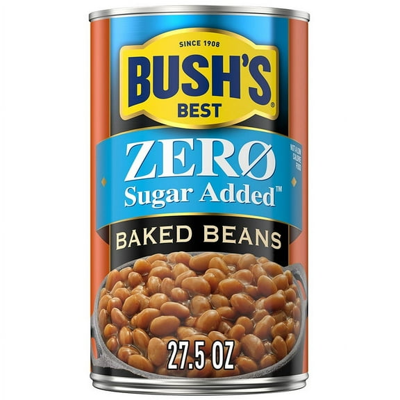 Bush's Zero Sugar Added Baked Beans, Canned Beans, 27.5 oz Can