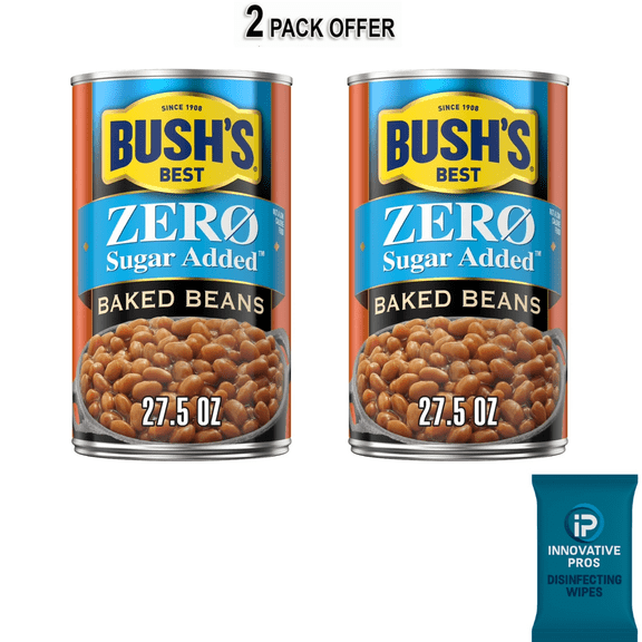 Bush's Zero Sugar Added Baked Beans, Canned Beans, 27.5 oz Can