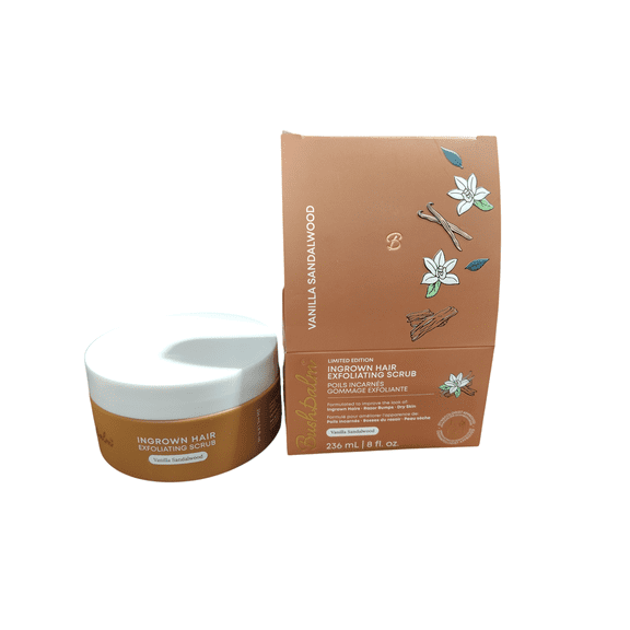 Bushbalm Vanilla Sandalwood Ingrown Hair Exfoliating Scrub 8 oz