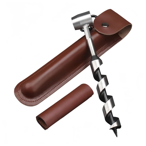 [Bushcraft Survival Tool] Manual Bushcraft Survival Tool | Embedded Welding, Spiral, Faux Leather Cover, Scotch Eye, Screw Wrench