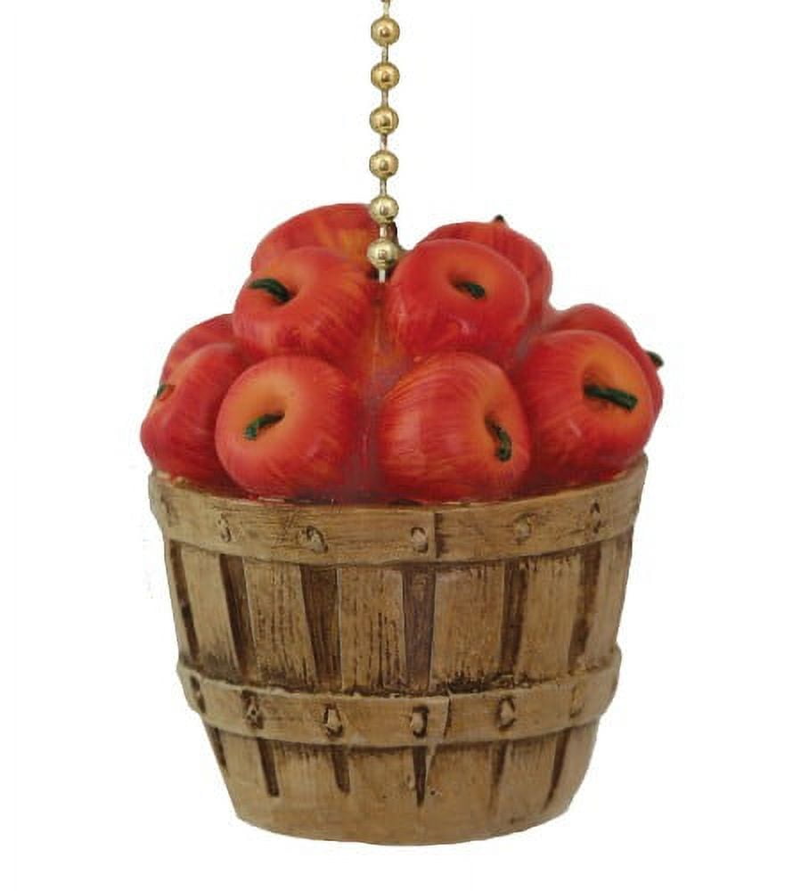 Hand-Painted Red Apple Basket Ceiling Fan Pull Chain