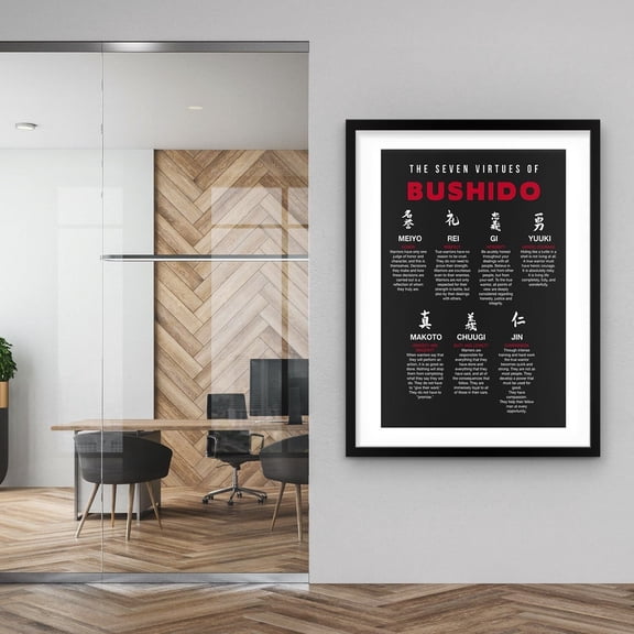Bushido Code Samurai Virtues Warrior Wall Art Poster Unframed Paper Print