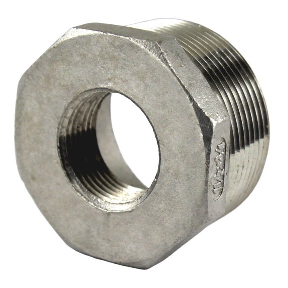 Bushing 1.5" Male x 3/4" Female NPT Stainless Steel Pipe Fitting, 2 Pack