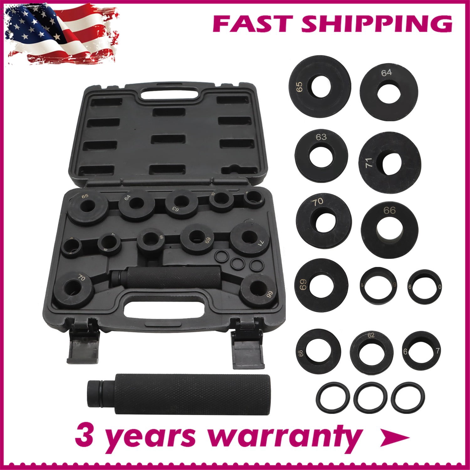 T-0220-39 Master Bushing Driver Kit – Bearing & Seal Installer/Remover For GM/Chrysler/Ford