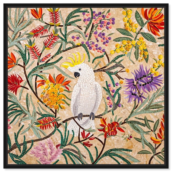 Bushland Tapestry Canvas Print Living Room Wall Art by Art Remedy, Black Frame, 40 x 40