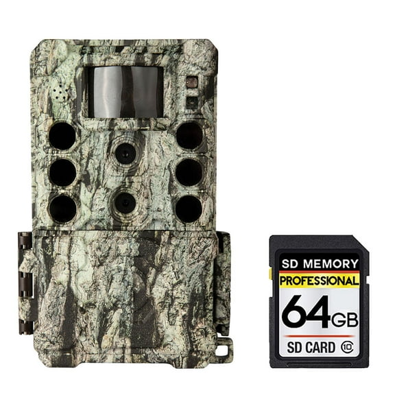 Bushnell Core DS-4K No-Glow Trail Camera (Camo) + 64GB Memory Card (International Version)