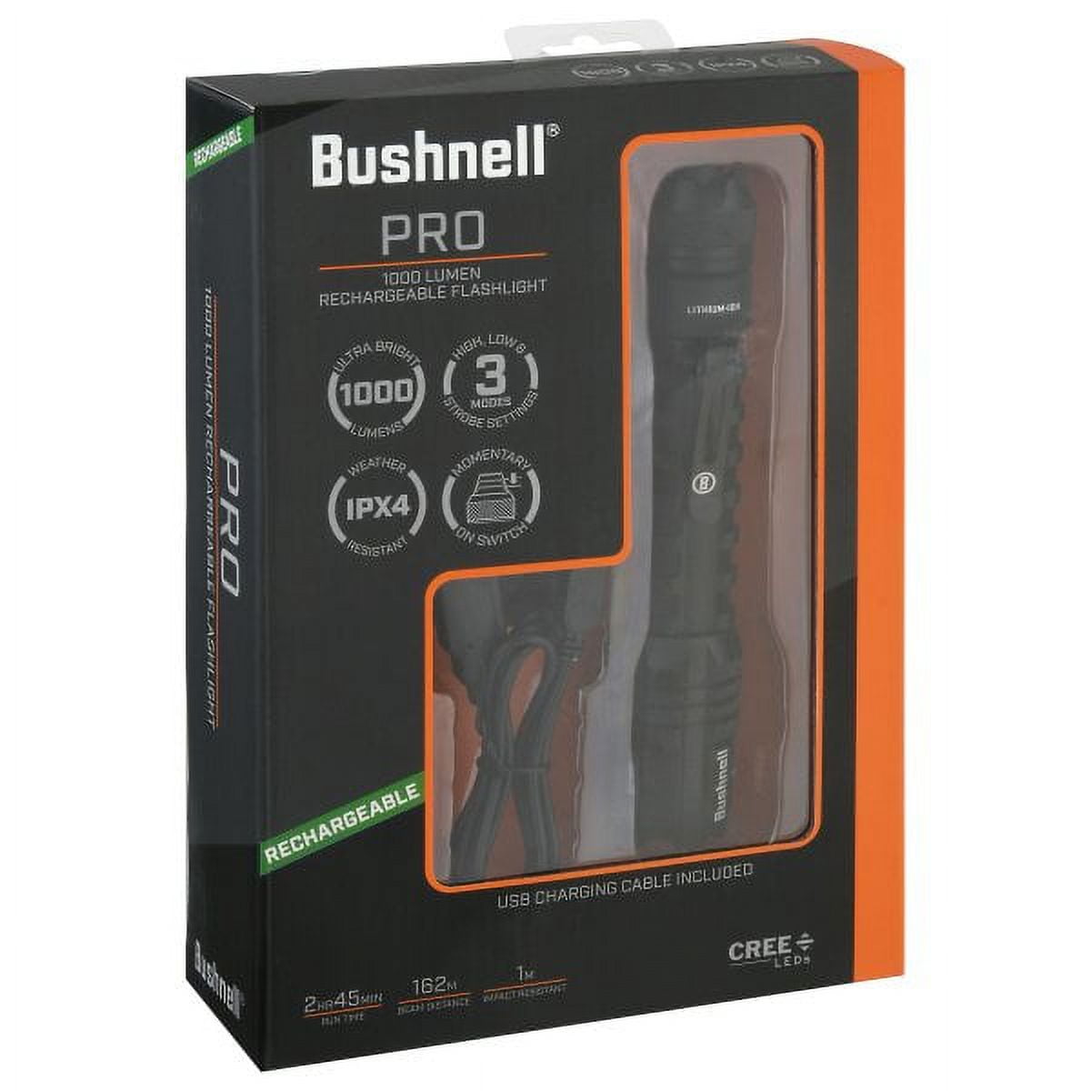Bushnell PRO Tactical Rechargeable LithiumIon LED Flashlight, 1000