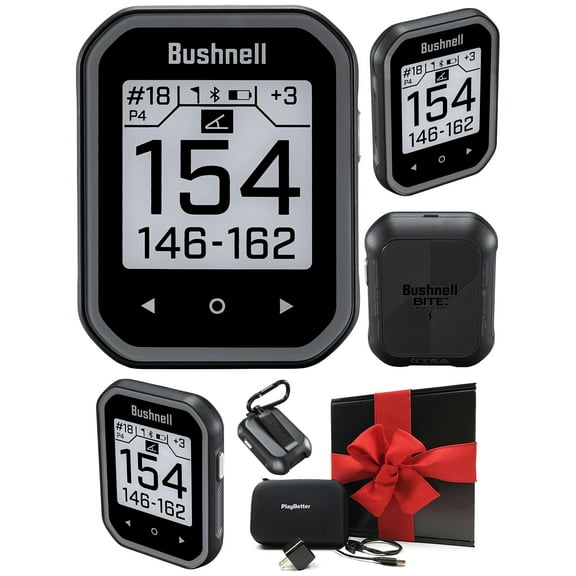 Bushnell Phantom 3 (Black) Slope Golf GPS Handheld Gift Box Bundle - Touchscreen, Auto Course, Hole Recognition & Auto-Prompt Score Entry with PlayBetter Wall Adapter & Protective Case