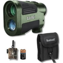 Bushnell Prime 1500 Hunting Laser Rangefinder 6x24mm - Bow & Rifle Modes, BDC Readings, Crystal Clear Optic Protected by Exo Barrier + Durable Carrying Case + Battery + Microfiber Cleaning Cloth