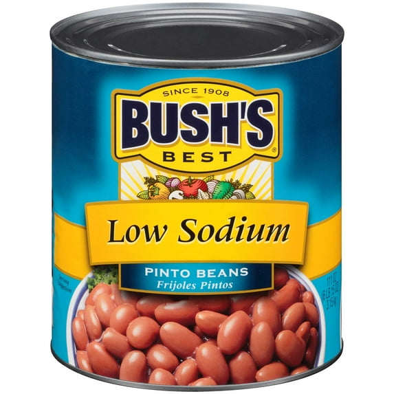 Bushs Best Low Sodium Pinto Beans, 111 Ounce -- 6 per case.