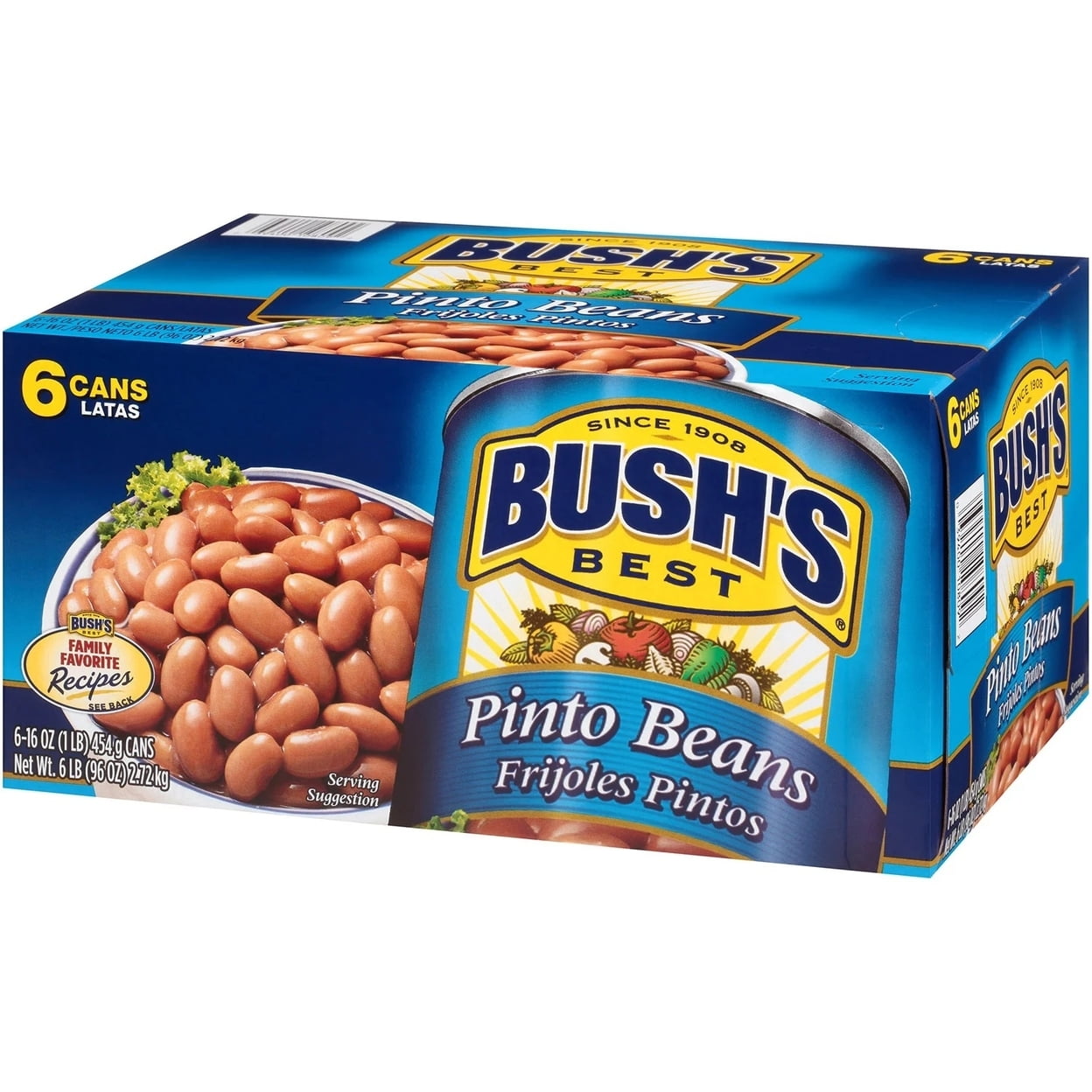 Bushs Pinto Beans 16 Ounce (Pack of 6)