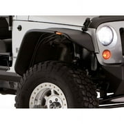 Bushwacker 10919-07 أسود جيب نمط مسطح مزين 4 قطع رفرف مجموعة 2007-2018 جيب رانجلر JK 2-Door 