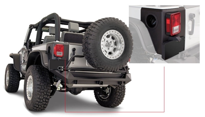 Bushwacker 07-18 Jeep Wrangler Trail Armor Rear Corners - Black ...