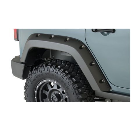 Bushwacker 07-18 Jeep Wrangler Unlimited Pocket Style Flares 2pc 4-Door Sport Utility Only - Black