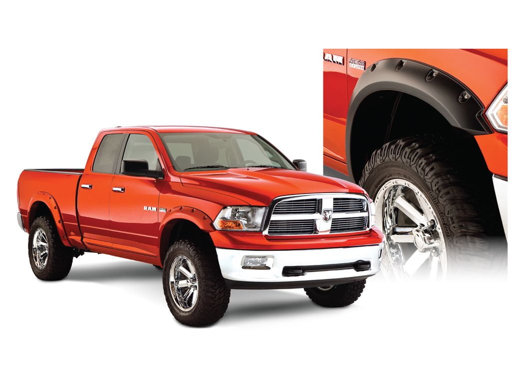 Bushwacker 09-18 Dodge Ram 1500 Fleetside Pocket Style Flares 4pc 67.4/76.3/96.3in Bed - Black