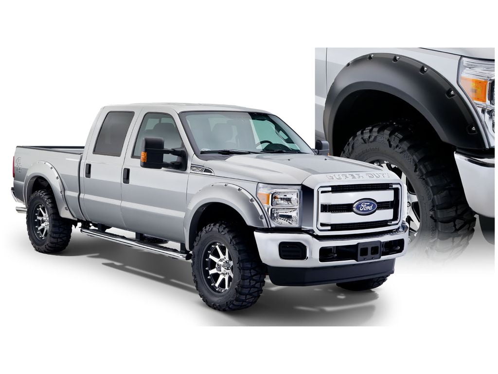 Bushwacker 11-16 Ford F-250 Super Duty Styleside Pocket Style Flares 4pc 98.0/81.8in Bed - Black